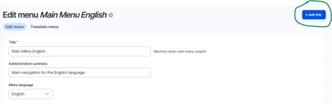 Create menu link button