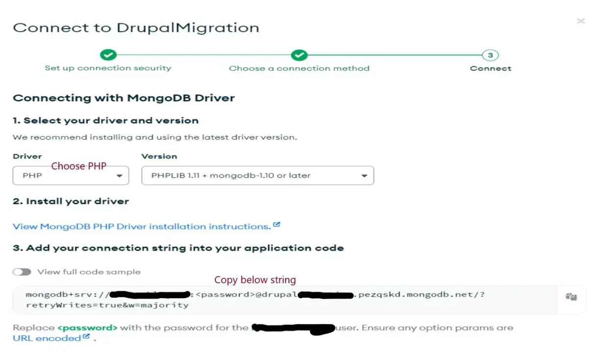 MongoDB connection string