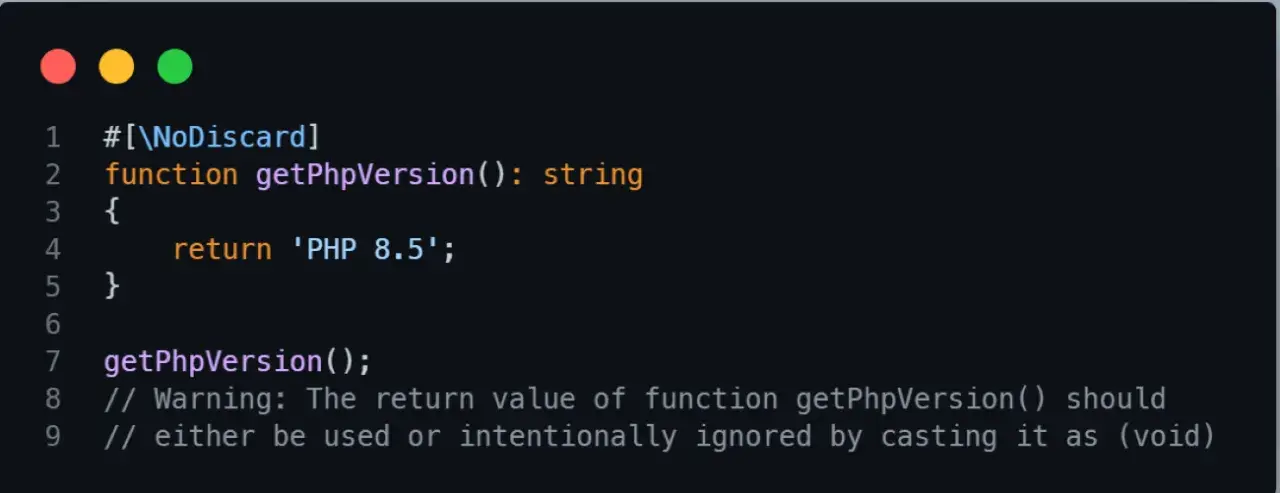 PHP NoDiscard Attribute